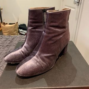 J.Crew Velvet Ankle Boots